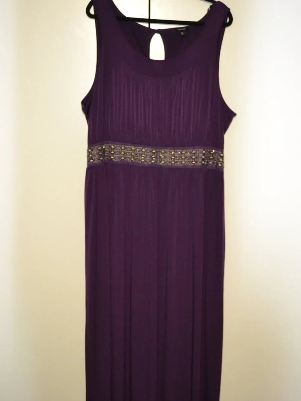Espresso Purple Embellished Empire Waist Maxi Dress Women’s 3X Plus Formal - Picture 2 of 7